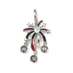 Платина Латунные микропроволочные кубические циркониевые подвески, с эмалью, платина, 39 мм