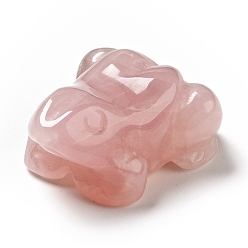 Розовый Кварц Украшение дисплея скульптуры из натурального розового кварца, для домашнего офисного стола, лягушка, 17~18.5x37~39x25~27 мм