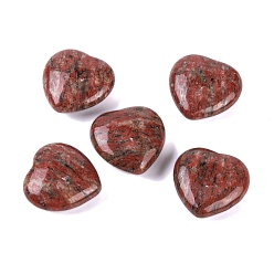 Sesame Jasper Natural Red Sesame Jasper Healing Stones, Heart Love Stones, Pocket Palm Stones for Reiki Ealancing, 30x30x11.5~12.5mm