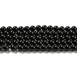 Black Onyx Бусины из натурального черного оникса, класс А, окрашенная и подогревом, круглые, 2 мм, отверстие : 0.2 мм, около 170 шт / нитка, 15.67'' (39.8 см)