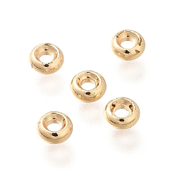 Light Gold Латунные бусины, долговечный, без кадмия и без свинца, плоско-круглые, золотой свет, 4x1.5 мм, отверстие : 1.4 мм