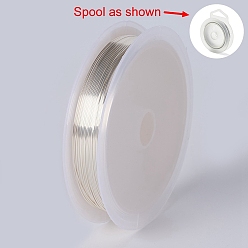 Серебро Круглая медная проволока для изготовления ювелирных изделий, долговечный, серебряные, 26 датчик, 0.4 мм, около 32.81 футов (10 м) / рулон