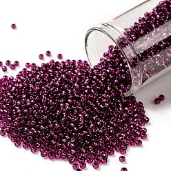 (2226) Silver Lined Dark Fuchsia Тохо 6/0 круглые бусины, японский бисер, (2226) тёмная фуксия с серебряной подкладкой, 4 мм, отверстие : 1.5 мм, Около 168 шт / 10 г
