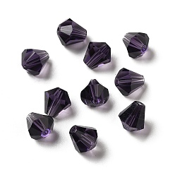 Dark Orchid Glass Imitation Austrian Crystal Beads, Faceted, Diamond, Dark Orchid, 8x7.5mm, Hole: 0.9mm