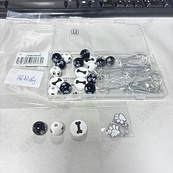 (52) Непрозрачная лаванда 5 Алюминиевые карабины для скалолазания, железные застежки для ключей с бусинами, с 20шт. деревянных бусин и 5шт. подвесок из сплава, разноцветные, 146 мм