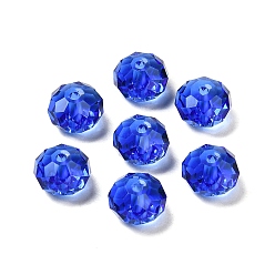Royal Blue Glass Imitation Austrian Crystal Beads, Faceted, Rondelle, Royal Blue, 8x5~5.5mm, Hole: 1.2~1.5mm