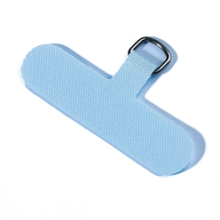 Light Sky Blue Oxford Cloth Mobile Phone Lanyard Patch, Phone Strap Connector Replacement Part Tether Tab for Cell Phone Safety, Light Sky Blue, 6x1.5x0.065~0.07cm, Inner Diameter: 0.7x0.9cm