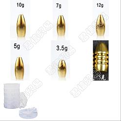 Golden SUPERFINDINGS Brass Bullet Worm Weight, for Bass Fishing Pitching and Flipping Sinker, Golden, 1.5x0.7cm, 32pcs/box