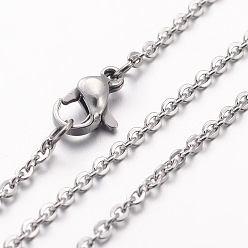 Stainless Steel Color 304 Stainless Steel Necklace, Cable Chains, with Lobster Clasps, Stainless Steel Color, 17.72 inch(450mm), 1.5mm