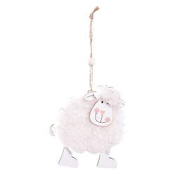 Snow Wool Felt Ornaments, Hanging Decorations, for Easter Party Home Decoration, Sheep, Snow, 108x50x10mm