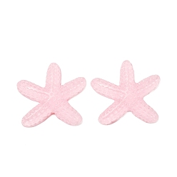 Pink Прозрачные смолы кабошоны, морская звезда, розовые, 24x24x8 мм