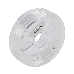 Прозрачный Круглая японская эластичная хрустальная нить, эластичная нить для бисера, для изготовления эластичного браслета, прозрачные, 0.8 мм, около 12.02 ярдов (11 м) / рулон