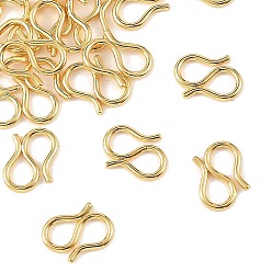 Настоящее золото 18K Застежки-крючки Shegrace из латуни, без никеля , электронное покрытие, реальный 18 k позолоченный, 13.5x11.5x1.5 мм, отверстие : 4.3 мм