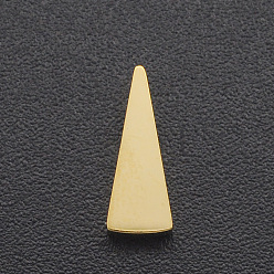 Golden 201 Stainless Steel Charms, for Simple Necklaces Making, Stamping Blank Tag, Laser Cut, Triangle, Golden, 10x4x3mm, Hole: 1.6mm