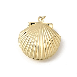 Настоящее золото 18K Подвески латуни медальон, подвески в форме ракушек, долговечный, без кадмия и без свинца, реальный 18 k позолоченный, 24x22.5x8.5 мм, отверстие : 1.7 мм, внутренний диаметр: 13.5 мм