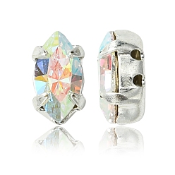 00030 200 Crystal AB Пришивные чашки preciosa® maxima crystal, многожильных ссылки, чешский хрусталь, с настройками латуни, 719 39 046 наветт, серебряные, 00030 200 кристалл аб, 8x4 мм