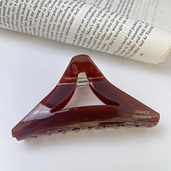 1# pure coffee color Minimalist Acetate Triangle Hair Clip Retro Shark Jaw Plate Hairpin Unique Headwear