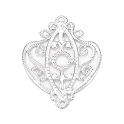 Платина Железа филигранной столяры, гравированные металлические украшения, цветок, платина, 66x53x1 мм