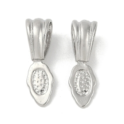 Платина Поручительств латуни кулон, клея на плоские площадки поручительств, овальные, платина, 25.4x9.4x1.4 мм, отверстие : 7 мм