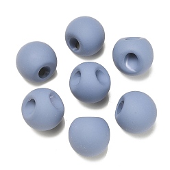 Slate Gray Rubberized Acrylic Beads, Round, Top Drilled, Slate Gray, 18x18x18mm, Hole: 3mm