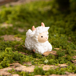 Sheep Resin Animal Figurines Display Decorations, Micro Landscape Happy Farm Decoration., Sheep, 15~32x10~39mm