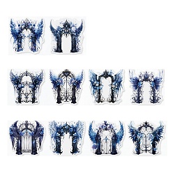 Light Blue PET Self Adhesive Plant Decorative Stickers, for DIY Scrapbooking, Light Blue, 60x60mm