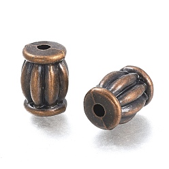 Antique Bronze CCB Plastic Beads, Corrugated Beads, Column, Antique Bronze, 12x9mm, Hole: 2mm