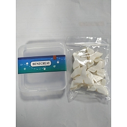 Seashell Color Natural Freshwater Shell Beads, Half Drilled, Fishtail, Seashell Color, 22.5x27x3.5mm, Hole: 1.6mm, 16pcs/box