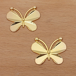 Golden Alloy Cabochons, Butterfly, Golden, 21x26mm
