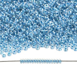 (781) Inside Color AB Crystal/Aqua Lined Toho 11/0 полукруглые бусины, японский бисер, (781) внутри цвет ab кристалл / аква подкладка, 11/0, 2.2x0.9 мм, отверстие : 0.8 мм, Около 8666 шт / 50 г