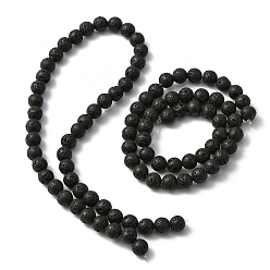 Lava Rock Natural Lava Rock Round Beads Strands, 8mm, Hole: 1mm, about 47pcs/strand, 15.70''(39.88cm)