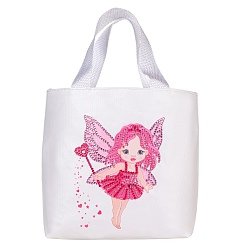 Angel & Fairy DIY Diamond Painting Handbag Kits, including Rectangle Bag, Acrylic Rhinestones, Diamond Sticky Pen, Tray Plate and Glue Clay, Fairy Pattern, Bag: 180x180mm