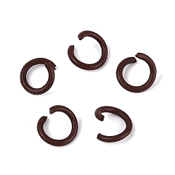 Седло Коричневый Открытые прыжковые кольца из окрашенного распылением железа, седло коричневый, 18 датчик, 6~6.5x1 мм, внутренний диаметр: 4~4.5 мм, Около 11111 шт / 1000 г