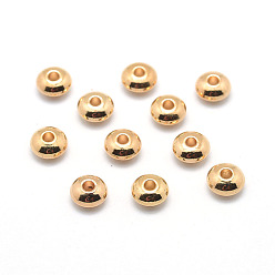 Golden Rondelle Brass Beads, Golden, 4x2mm, Hole: 1mm