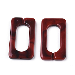 Dark Red Acrylic Linking Rings, Quick Link Connectors, for Cross Chains Making, Imitation Gemstone Style, Rectangle, Dark Red, 43.5x23x4.5mm, Inner Diameter: 30x12mm, about 147pcs/500g