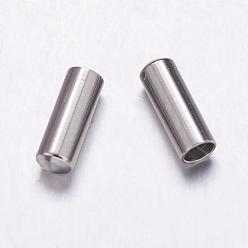 Stainless Steel Color 304 Stainless Steel Cord Ends, End Caps, Column, Stainless Steel Color, 7x2.5mm, Inner Diameter: 2mm
