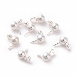 Silver 304 Stainless Steel Ball Stud Earring Post, with 201 Stainless Steel Horizontal Loops and 316 Surgical Stainless Steel Pins, Silver, 5x3mm, Hole: 1.4mm, Pin: 0.5mm