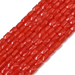 (123L) Белый крем непрозрачный блеск Непрозрачное стекло бисер нитей, прямоугольные, граненые, огнеупорный кирпич, 7x4.5x3.5 мм, отверстие : 0.9 мм, около 79~80 шт / нитка, 21.65''~22.24'' (55~56.5 см)