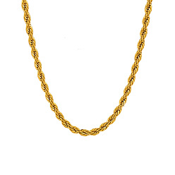 Золотой Ожерелья из нержавеющей стали с цепочками для женщин, золотые, 4 мм, 15.75 дюйм (40 см)