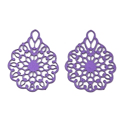 Сине-фиолетовый Аэрозольная краска 430 подвески из нержавеющей стали, цветок, синий фиолетовый, 14.5x11.5x0.3 мм, отверстие : 2x1 мм