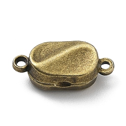 Bronze Antique Fermoirs magnétiques en laiton avec passants, ovale, bronze antique, 7.5x17x6mm, Trou: 1.5mm