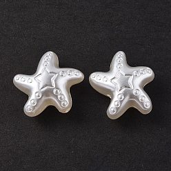 Old Lace ABS Plastic Imitation Pearl Beads, Starfish, Old Lace, 20.5x22x11mm, Hole: 1.5mm, about 228pcs/500g
