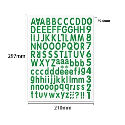 Medium Sea Green PVC Self-Adhesive Letter & Number Stickers, for Party Decorative Presents, Medium Sea Green, 297x210mm