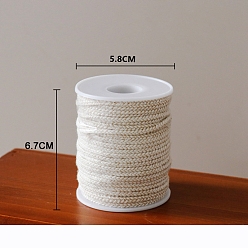 Beige Cotton & Paper Candle Wicks, Unbleached Smokeless Candle Wicks, Beige, Spool: 5.8x6.7cm, 50m/roll