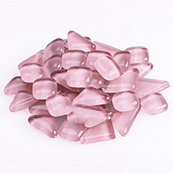 Pink Прозрачные стеклянные кабошоны, мозаичные плитки, для украшения дома или поделок, треугольник и квадрат, розовые, площади: 12x12x4 mm, Треугольник: 13x23x4.8 мм, 640 шт / 1000 г