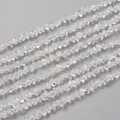 Clear Transparent Solid Color Glass Beads Strands, Faceted, Polygon, Clear, 2.5x2.5x2.5mm, Hole: 0.7mm, about 150pcs/strand, 13.39''(34cm)