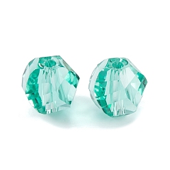 Средний Аквамарин Стекло k9 стекло, имитация Австрийские кристаллические шарики, граненые, самородок, средний аквамарин, 8x8 мм, отверстие : 1 мм