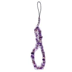 Amethyst Natural Amethyst Chip Beads Mobile Straps, Mobile Decoration, 28cm