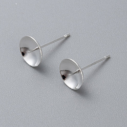 Silver 304 Stainless Steel Stud Earring Findings, Silver, 15x8mm, Pin: 0.8mm