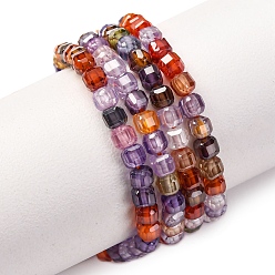 (52) Непрозрачная лаванда Бусины из кубического циркония, граненые квадратные, разноцветные, 3x3x3 мм, отверстие : 0.6 мм, около 115 шт / нитка, 14.17'' (36 см)